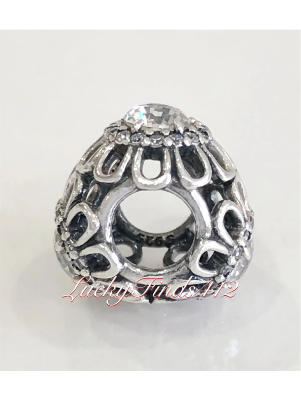 Authentic Pandora Floral Brilliance Charm Retired Pandora Charm